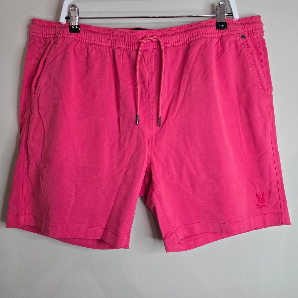 Psycho Bunny Willis Stretch Tencel Shorts Mens XL Ruby Quartz Pink